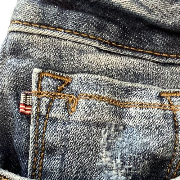 Vigoss The Thompson Tomboy Medium Wash Distressed Ripped Blue Jeans Women’s Size - Picture 5 of 10